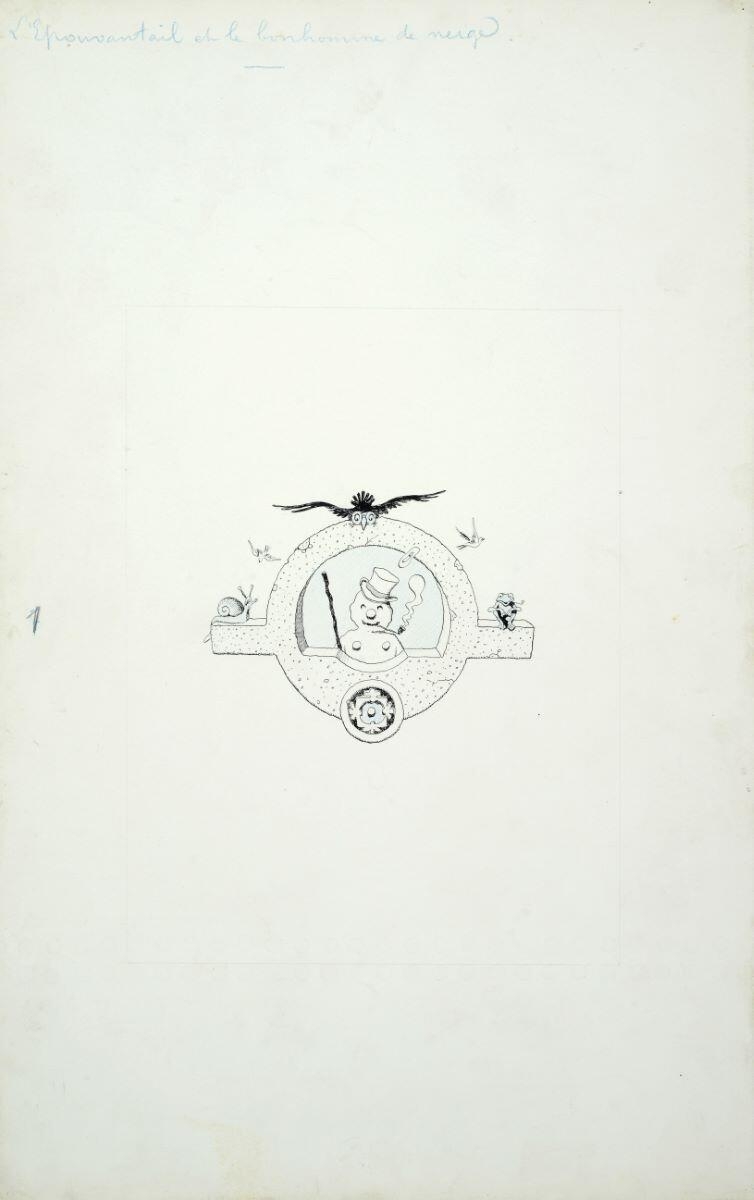 L'Epouvantail et le Bonhomme de neige 1 (titre inscrit) ; première de couverture (titre factice)