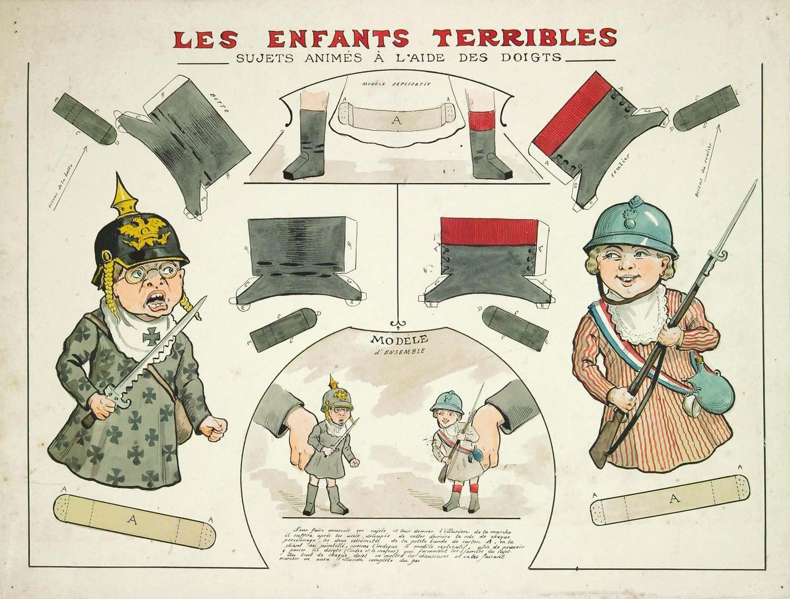 LES ENFANTS TERRIBLES / SUJETS ANIMÉS A L'AIDE DES DOIGTS (titre inscrit) ; PETITS ENNEMIS EN ROBES COURTES (titre factice)