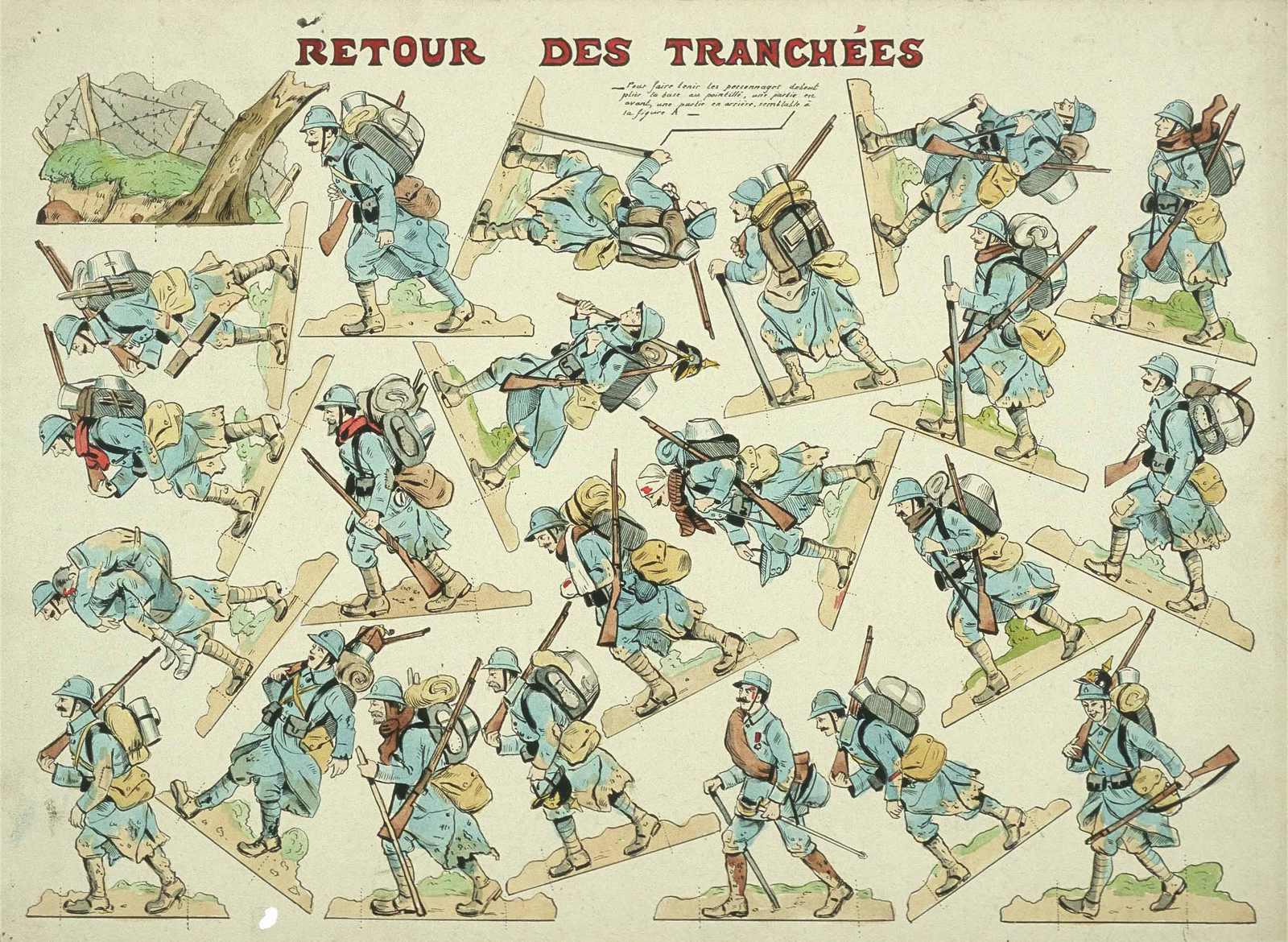 RETOUR DES TRANCHÉES (titre inscrit) ; POILUS RETOUR DES TRANCHÉES (titre factice)