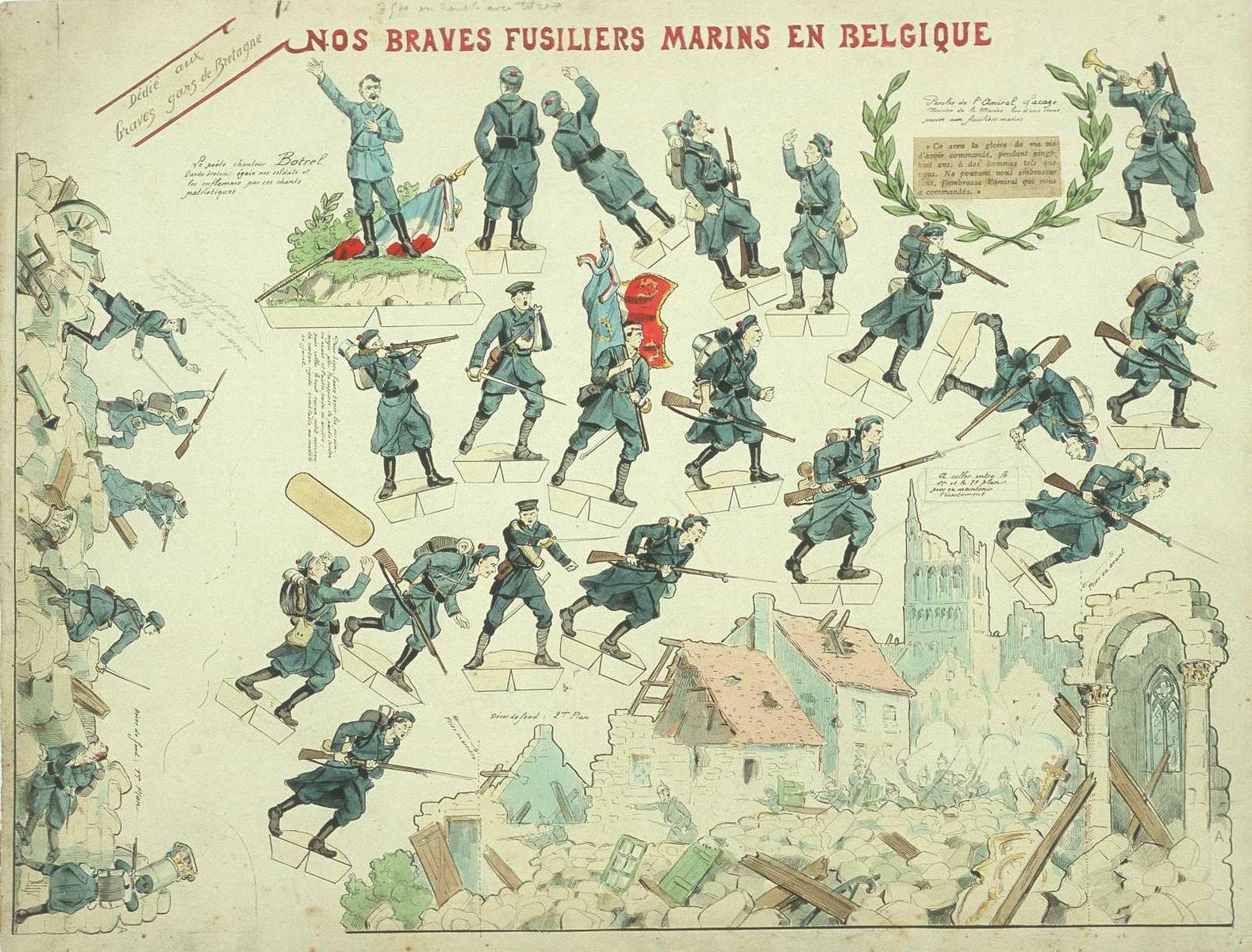 NOS BRAVES FUSILIERS MARINS EN BELGIQUE (titre inscrit)