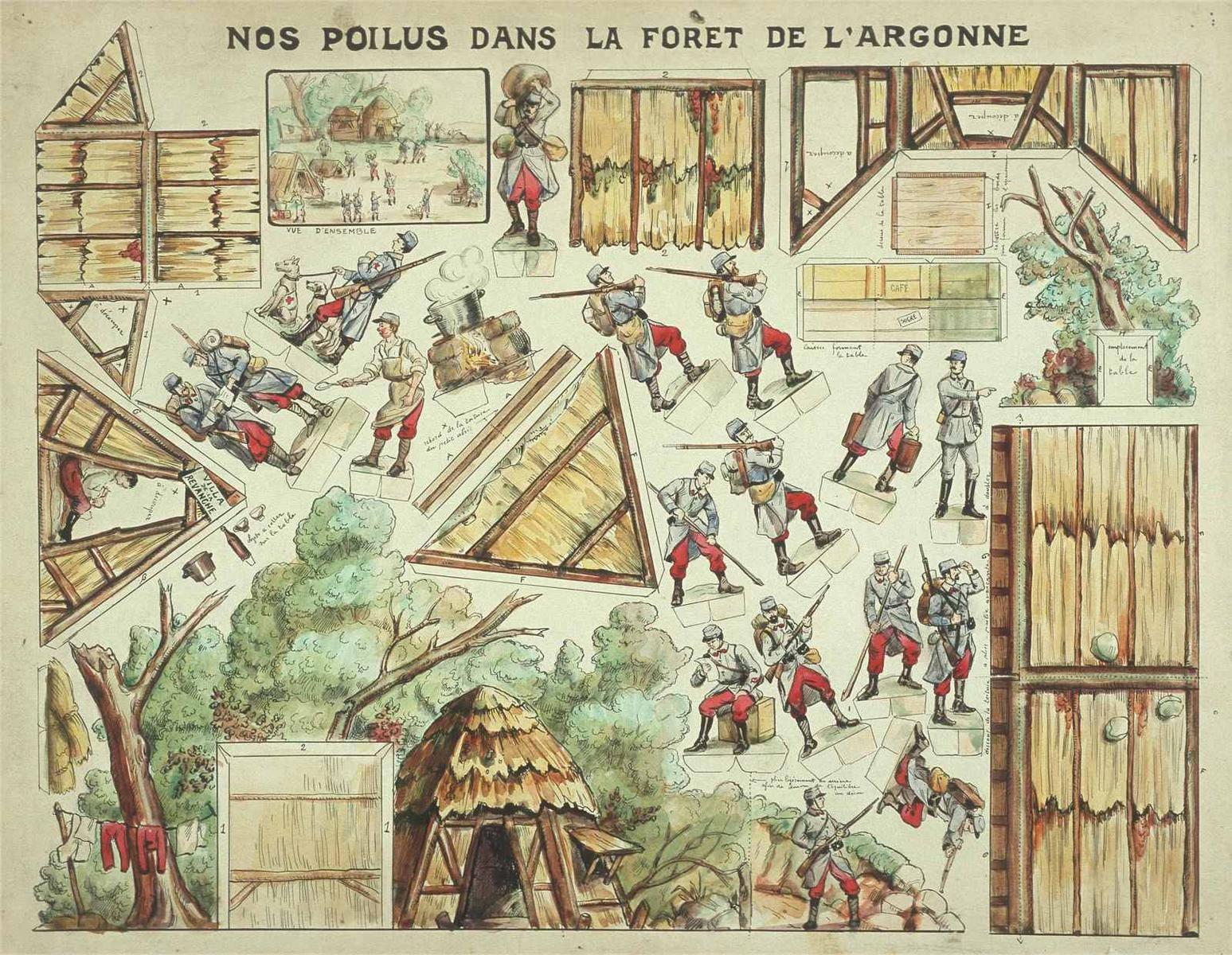 NOS POILUS DANS LA FORÊT DE L'ARGONNE (titre inscrit)