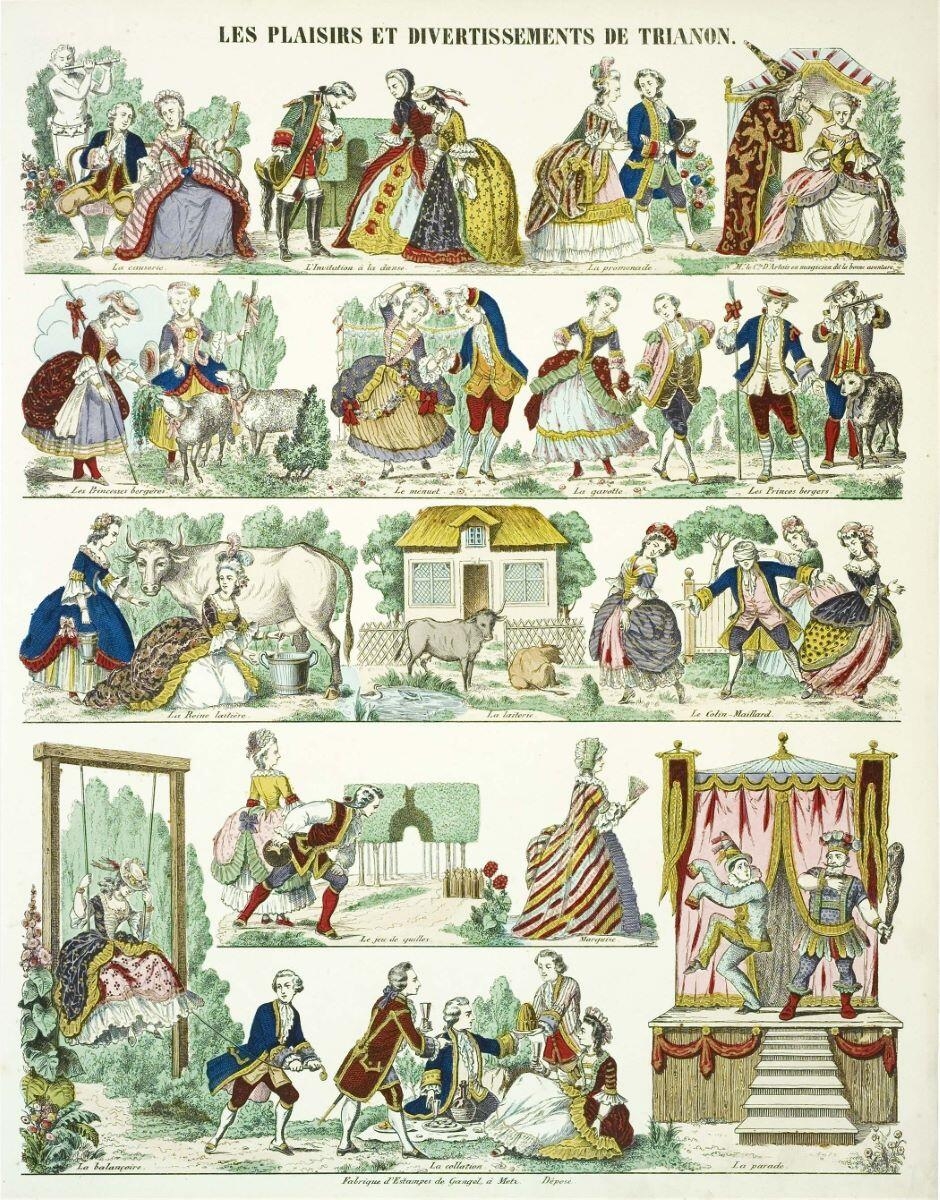 LES PLAISIRS ET DIVERTISSEMENTS DE TRIANON. (titre inscrit)