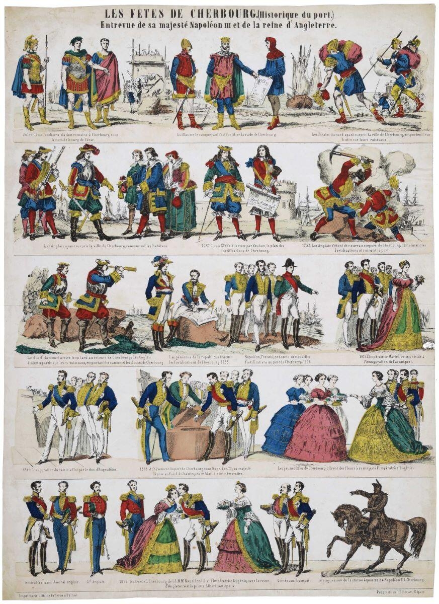 LES FETES DE CHERBOURG. (Historique du port.) / Entrevue de sa majesté Napoléon III et de la reine d’Angleterre. (titre inscrit)