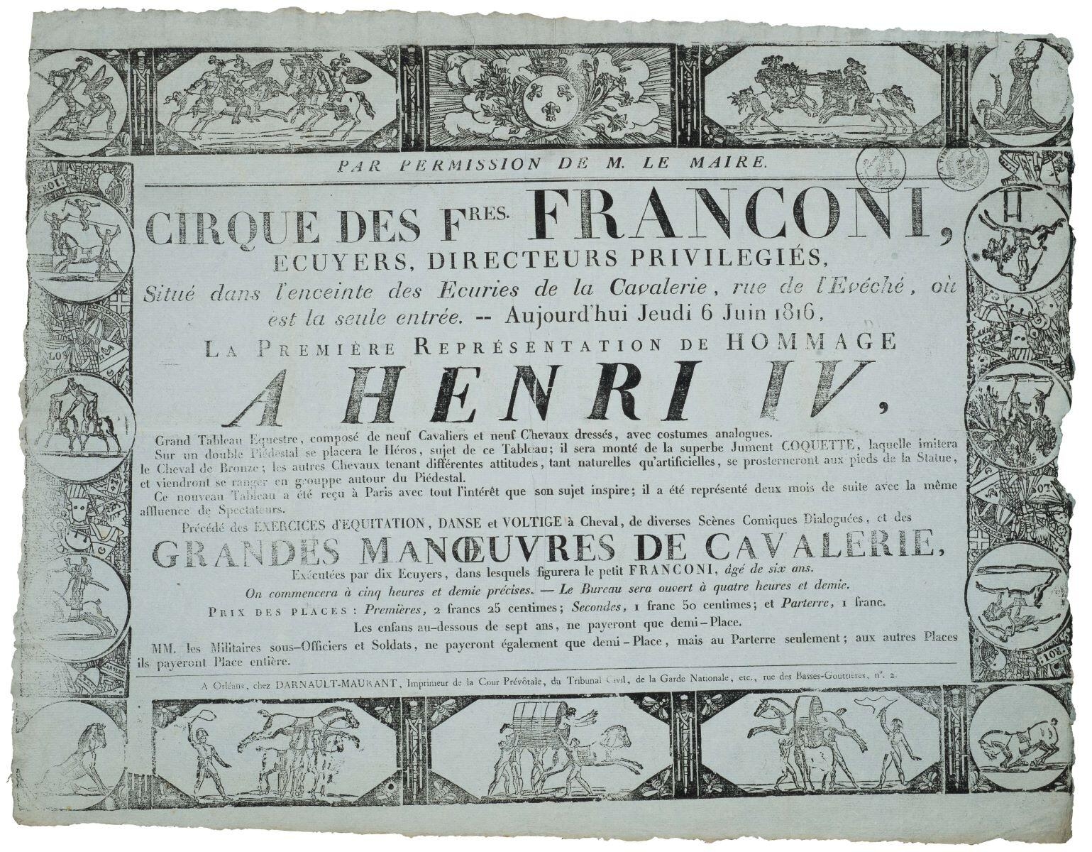 CIRQUE DES FRES. FRANCONI, (titre inscrit)