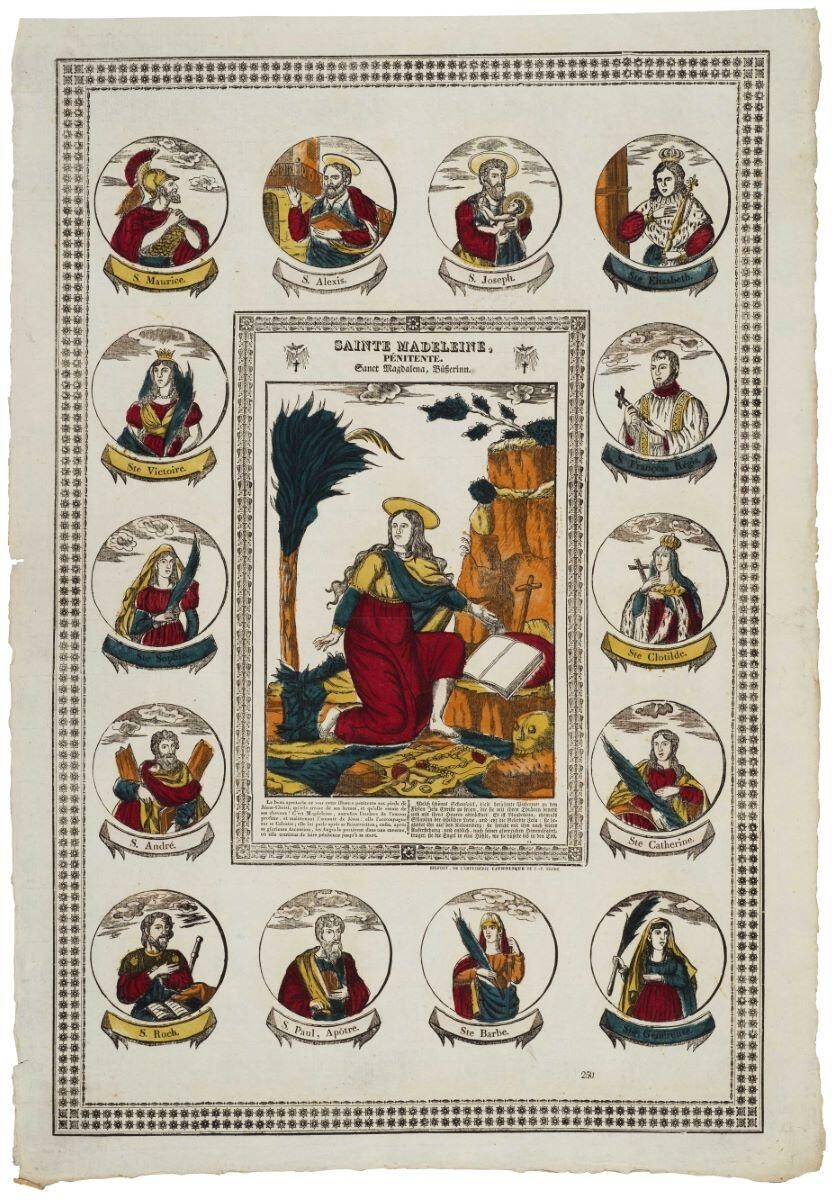 SAINTE MADELEINE, / PÉNITENTE. / 250 (titre inscrit, fr., all.)