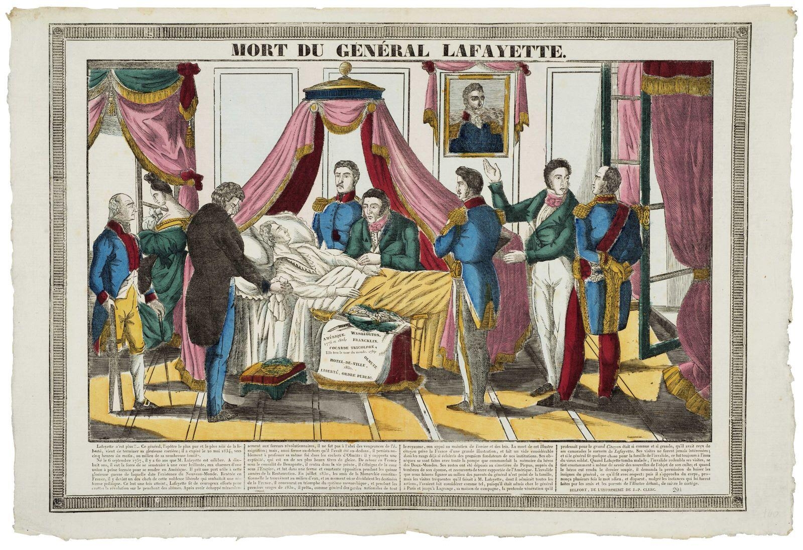 MORT DU GENÉRAL LAFAYETTE. (titre inscrit)