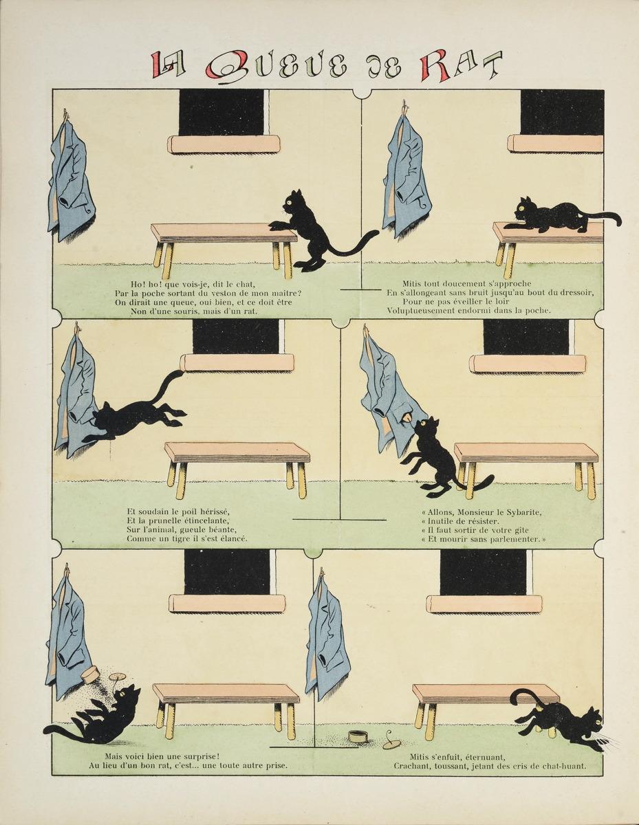 LA QUEUE DE RAT (titre inscrit) ; SERIE UNIVERSELLE / DROL'S / DE / BETES / & DROL'S DE GENS ! / pour égayer / PETITS & GRANDS : / tout ça PAR Benjamin Rabier : historiette page 12 (titre factice)