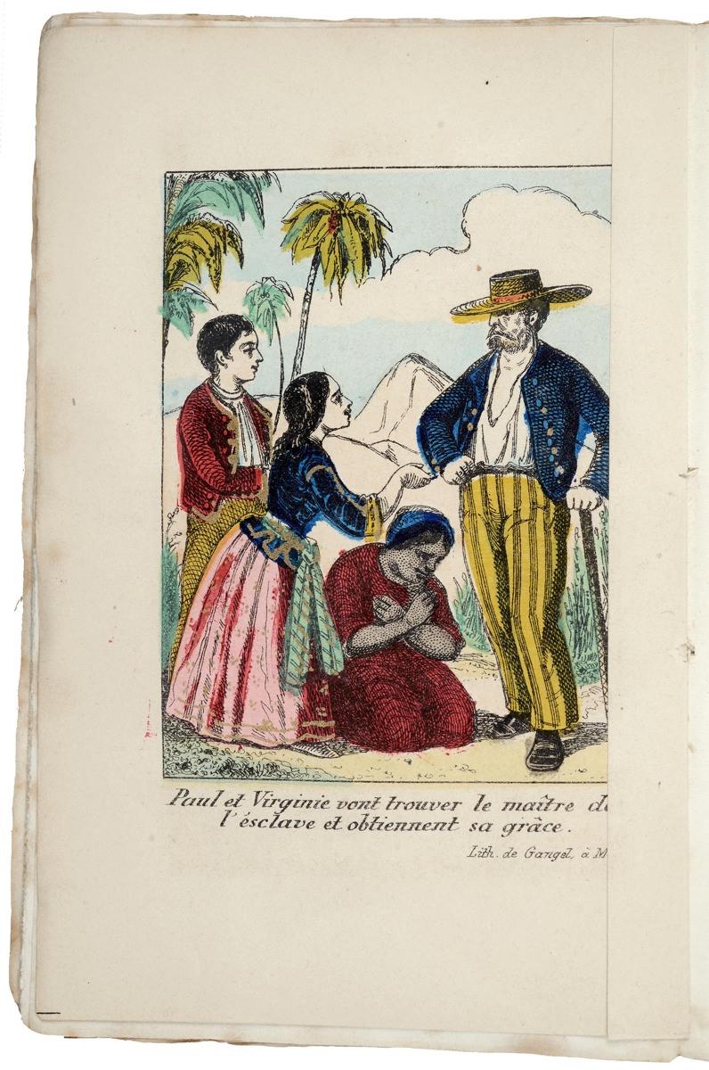 Paul et Virginie vont trouver le maître de l'esclave et obtiennent sa grâce. (titre inscrit) ; PAUL / et / VIRGINIE : illustration page 31 (titre factice)