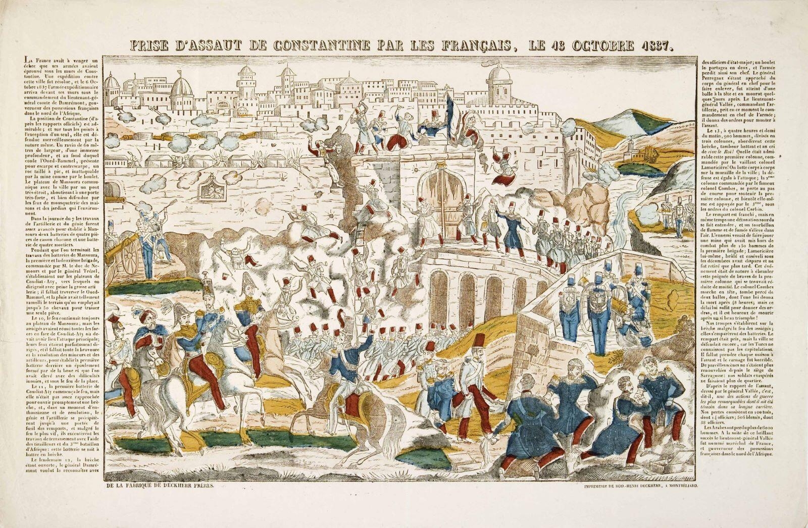 PRISE D’ASSAUT DE CONSTANTINE PAR LES FRANCAIS, LE 13 OCTOBRE 1837. (titre inscrit)