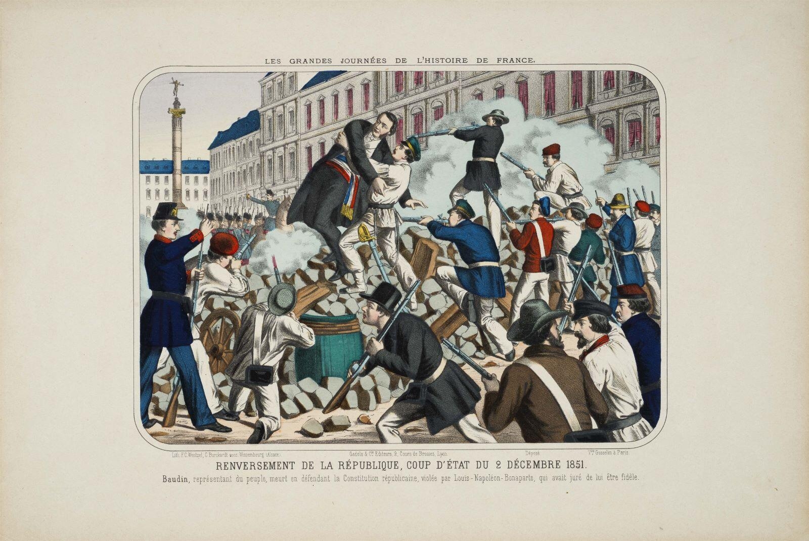 LES GRANDES JOURNÉES DE L'HISTOIRE DE FRANCE. / RENVERSEMENT DE LA RÉPUBLIQUE, COUP D'ÉTAT DU 2 DECEMBRE 1851. (titre inscrit)