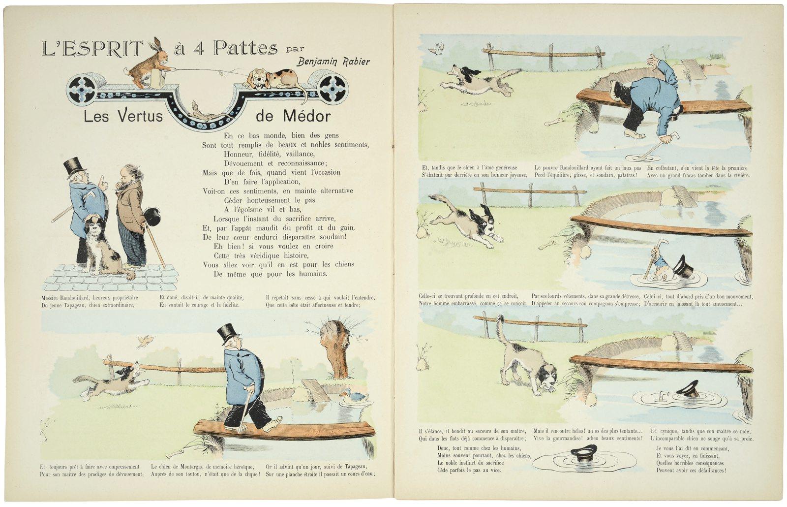 L'ESPRIT à 4 PATTES par / Benjamin Rabier / Les Vertus de Médor (titre inscrit)