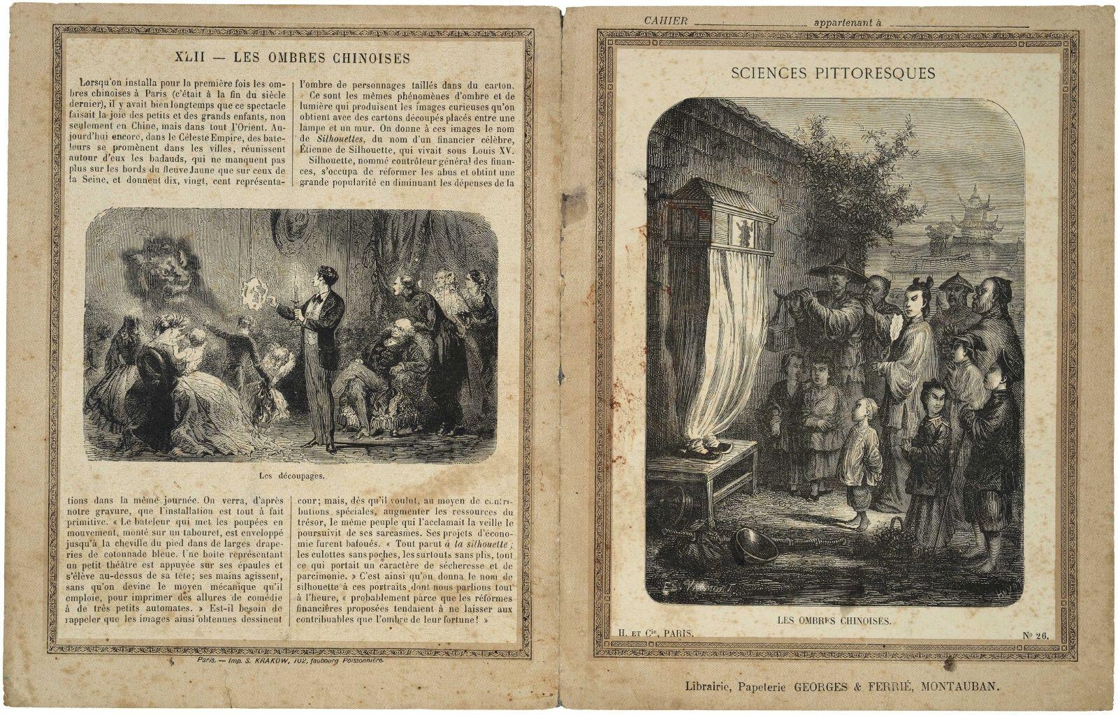 SCIENCES PITTORESQUES / LES OMBRES CHINOISES. (titre inscrit)