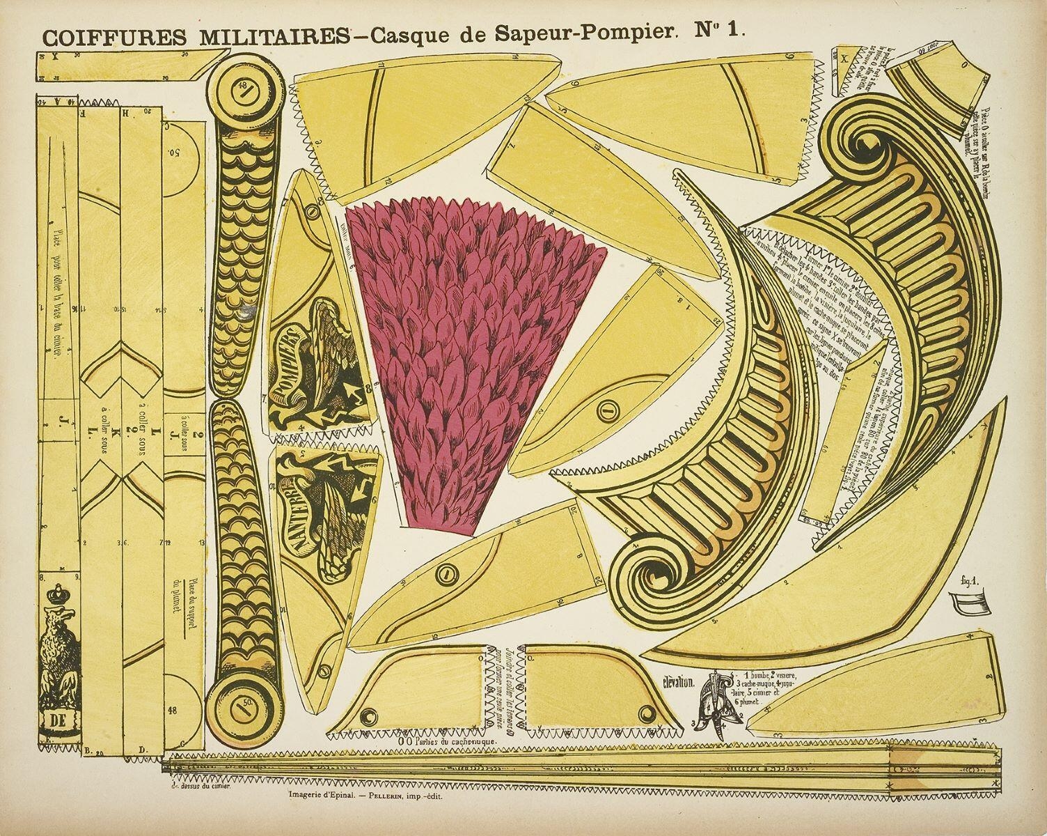 COIFFURES MILITAIRES - Casque de Sapeur-Pompier. N° 1. (titre inscrit)