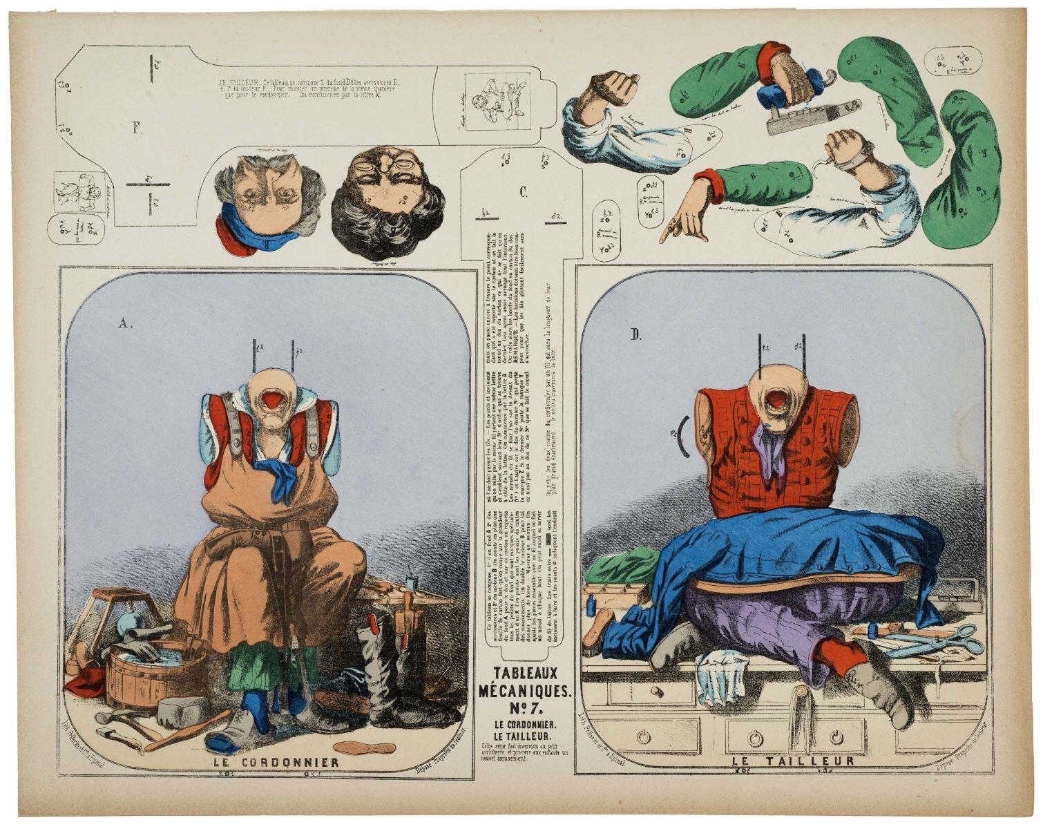 TABLEAUX / MÉCANIQUES / N°.7. / LE CORDONNIER. / LE TAILLEUR. (titre inscrit)