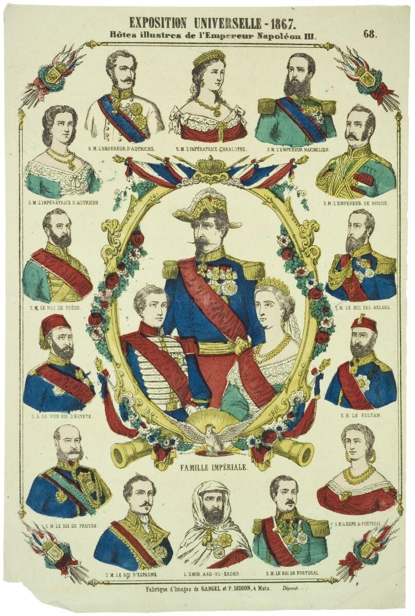 EXPOSITION UNIVERSELLE - 1867. / Hôtes illustres de l'Empereur Napoléon III. 68. (titre inscrit)