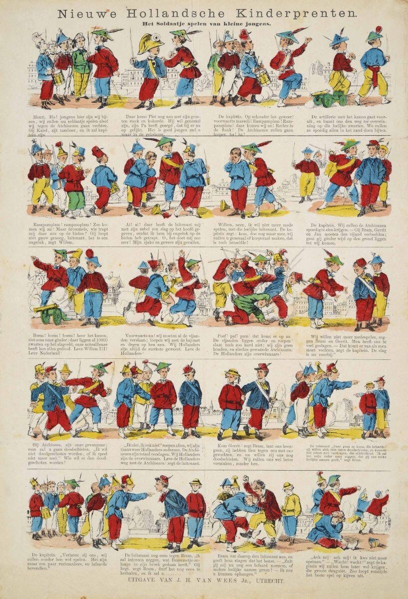Het Soldaatje spelen van kleine jongens. (titre inscrit, néerl.) ; La petite garde mobile (titre traduit)
