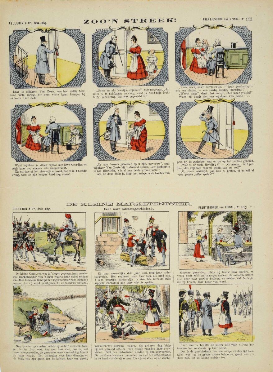 ZOO'N STREEK ! / DE KLEINE MARKETENTSTER. / Eene ware soldatengeschiedenis. (titre inscrit, néerl.) ; Quelle région ! / La petite cantinière / Une véritable histoire de soldat (titre factice)
