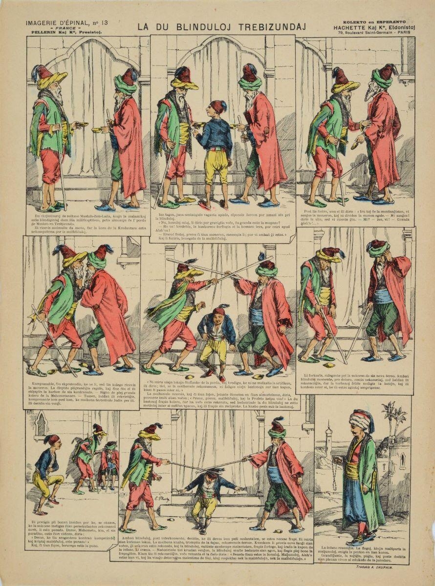 LA DU BLINDULOJ TREBIZUNDAJ (titre inscrit, espéranto.) ; Les deux aveugles de Trébizonde (titre traduit)