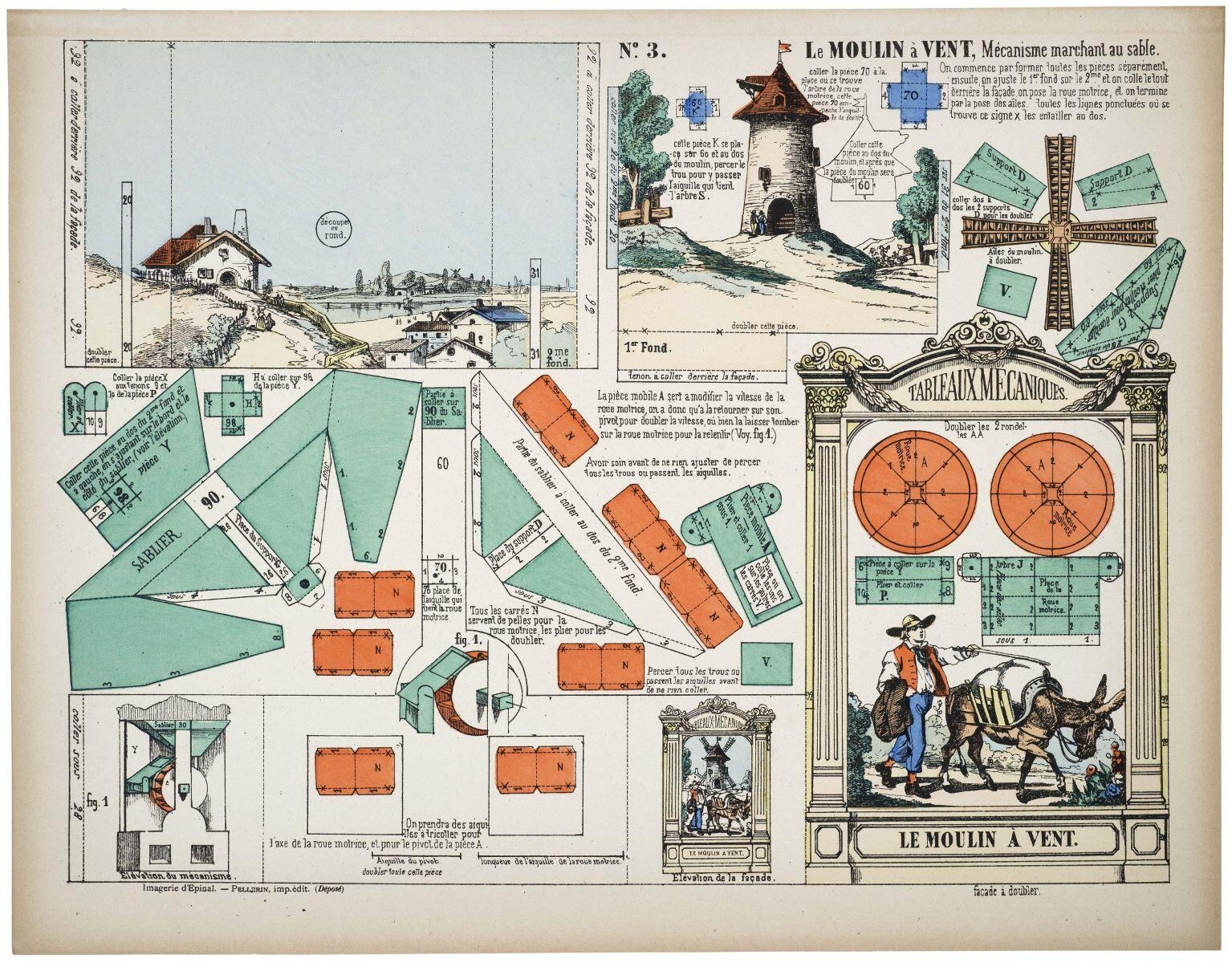 N°. 3, Le MOULIN à VENT, Mécanisme marchant au sable. (titre inscrit)
