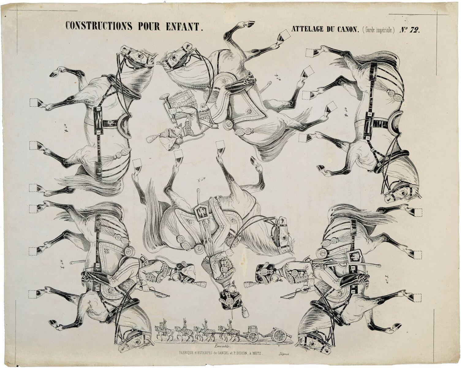 ATTELAGE DU CANON. (Garde impériale.) N°. 72. (titre inscrit)
