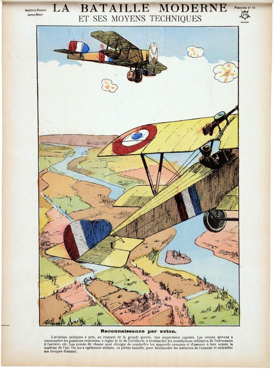 LA BATAILLE MODERNE / ET SES MOYENS TECHNIQUES / Reconnaissance par avion. (titre inscrit)