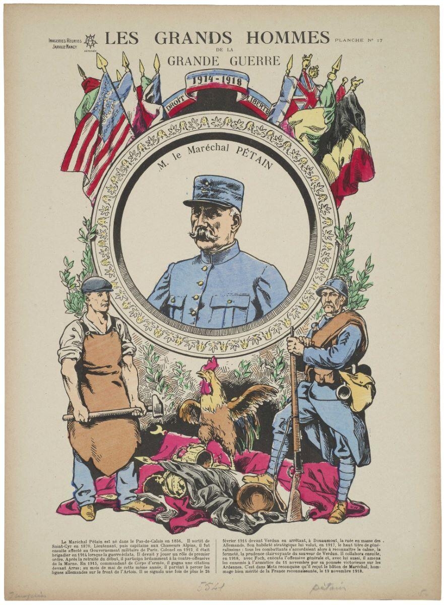 LES GRANDS HOMMES / DE LA / GRANDE GUERRE / M. le Maréchal PÉTAIN (titre inscrit)