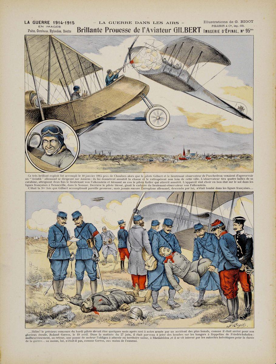 - LA GUERRE DANS LES AIRS - / Brillante Prouesse de l'Aviateur GILBERT (titre inscrit)