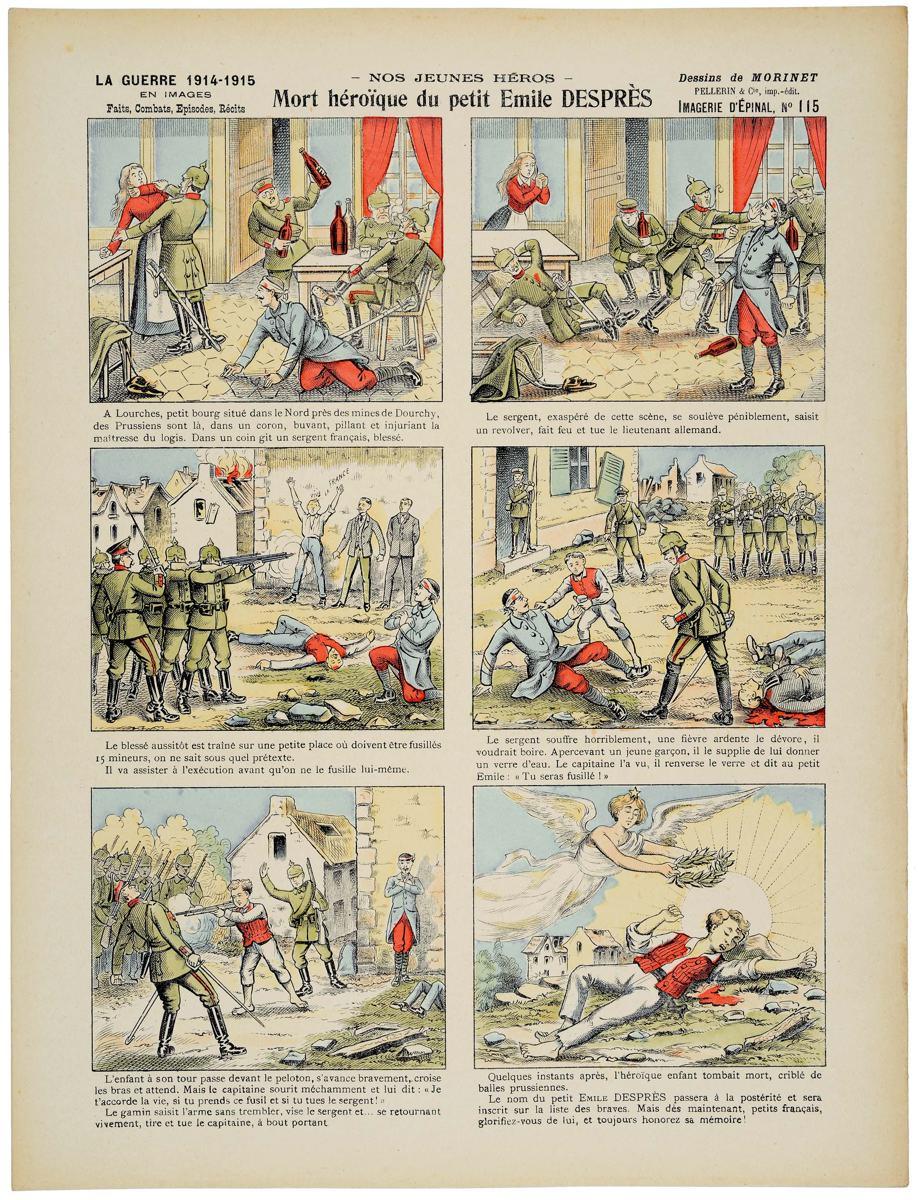 - NOS JEUNES HÉROS - / Mort héroïque du petit Emile DESPRÈS (titre inscrit)