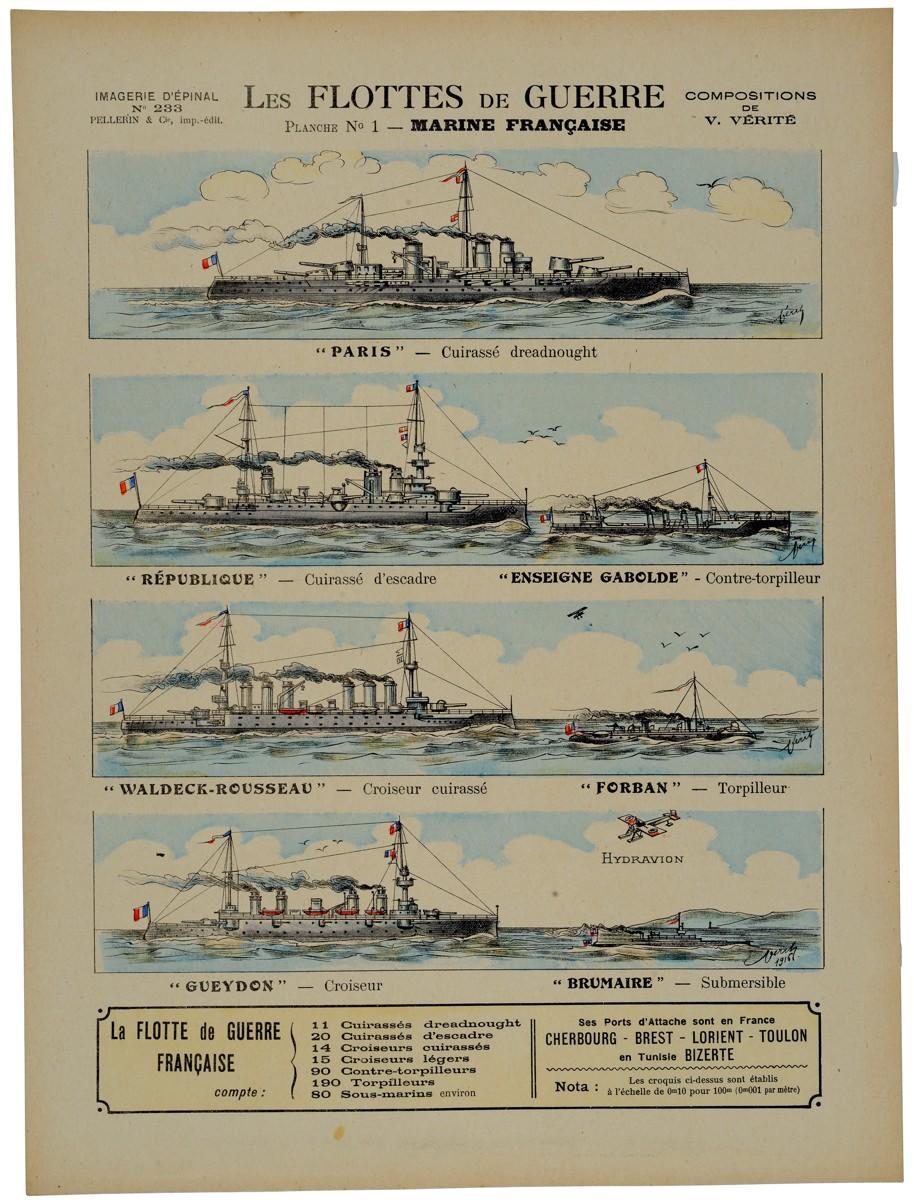 LES FLOTTES DE GUERRE / PLANCHE N°1 - MARINE FRANÇAISE (titre inscrit)