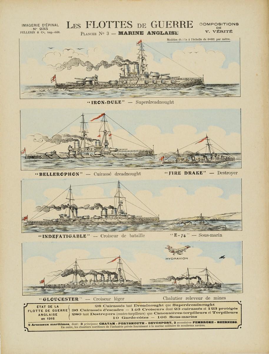 LES FLOTTES DE GUERRE / PLANCHE N°3 - MARINE ANGLAISE (titre inscrit)