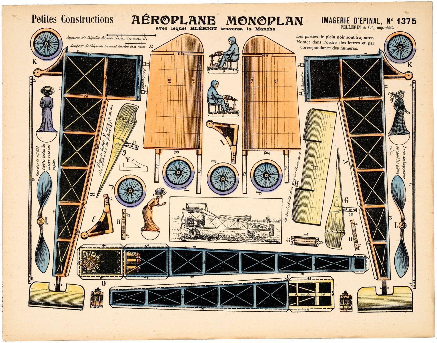 AÉROPLANE MONOPLAN / avec lequel BLÉRIOT traversa la Manche (titre inscrit)