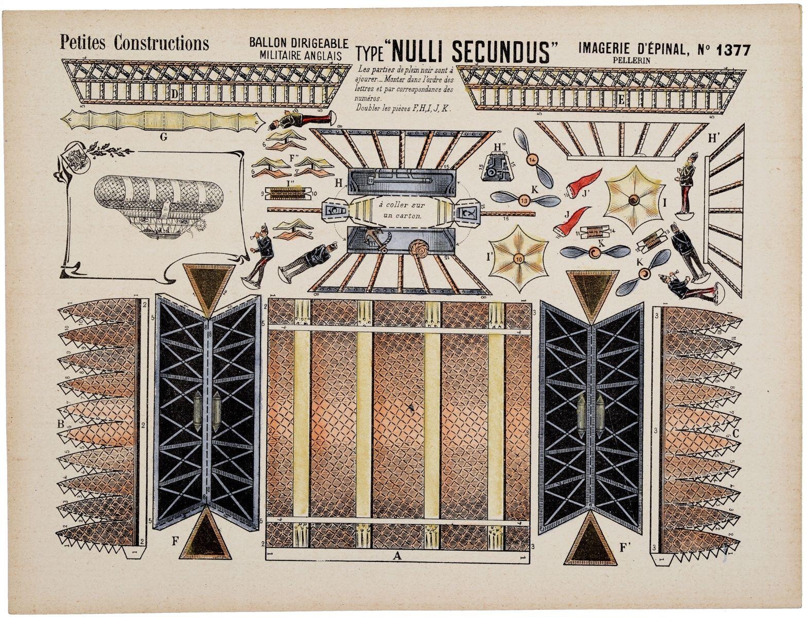 BALLON DIRIGEABLE / MILITAIRE ANGLAIS TYPE " NULLI SECUNDUS " (titre inscrit)