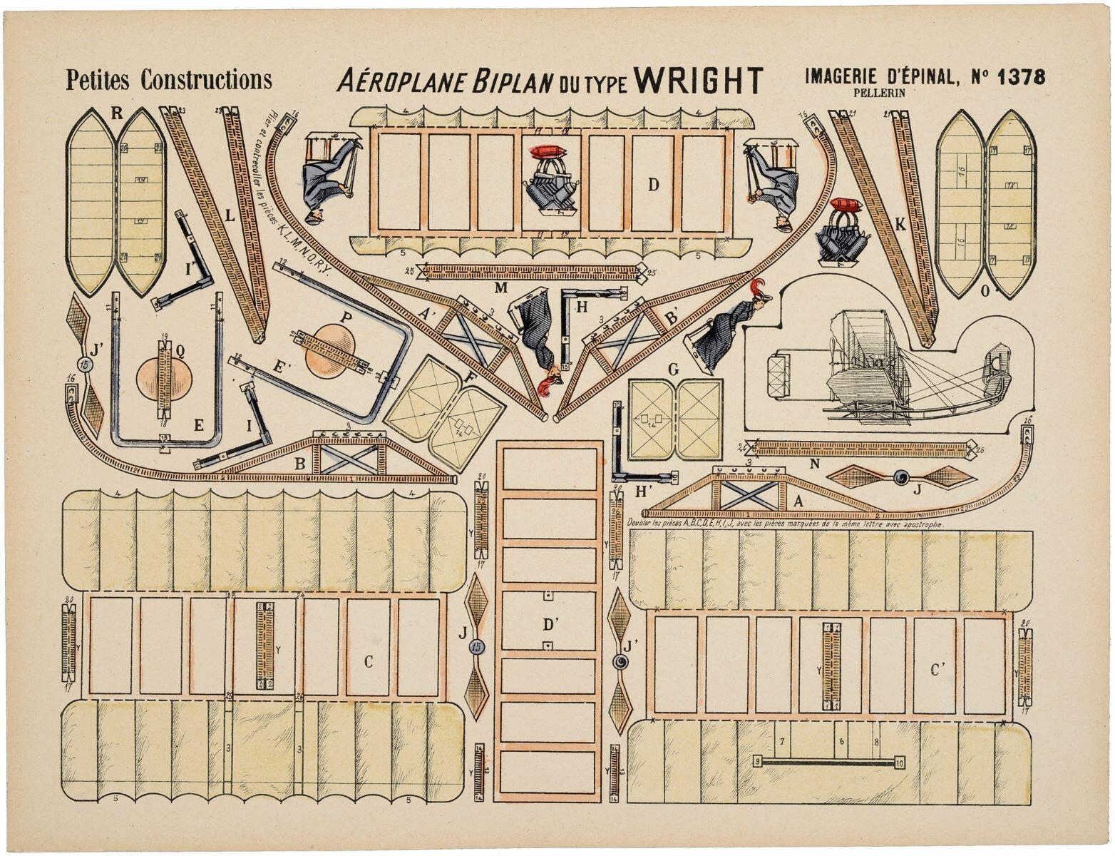 AÉROPLANE BIPLAN DU TYPE WRIGHT (titre inscrit)