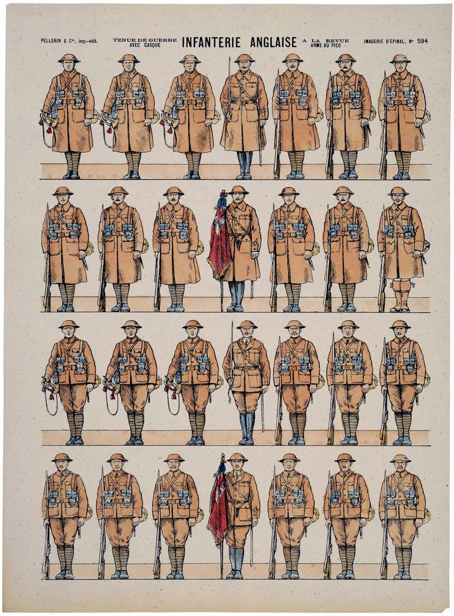 INFANTERIE ANGLAISE A LA REVUE / ARME AU PIED (titre inscrit)