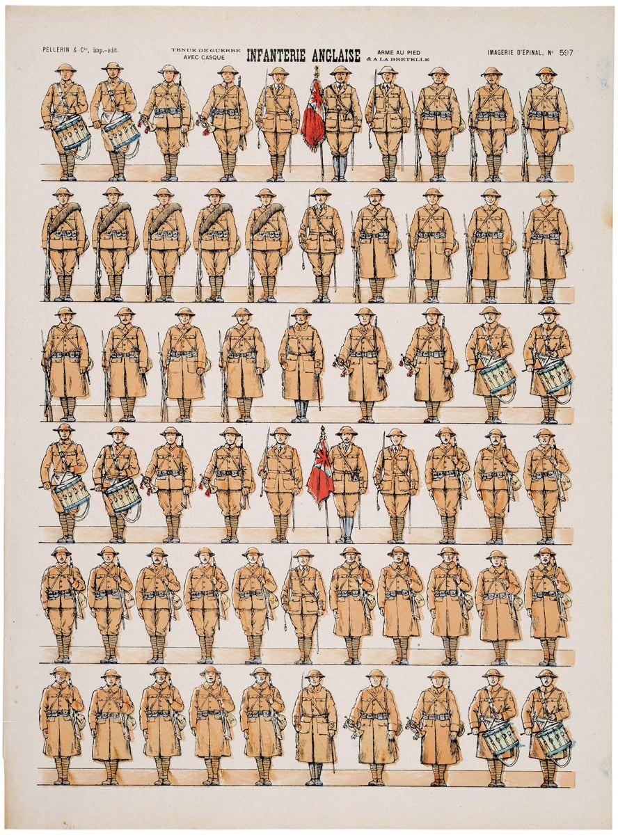 INFANTERIE ANGLAISE ARME AU PIED /  & A LA BRETELLE (titre inscrit)