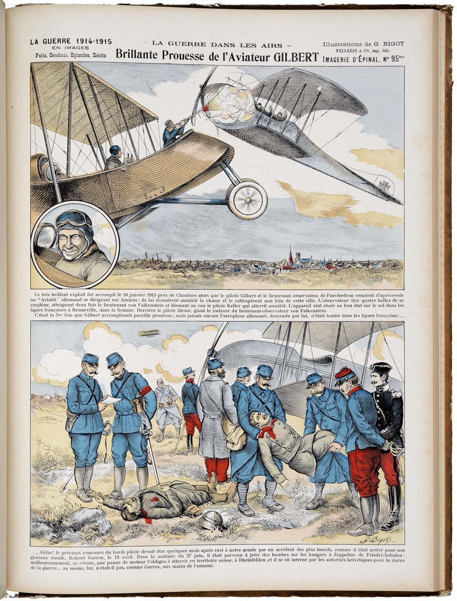 - LA GUERRE DANS LES AIRS - / Brillante Prouesse de l'Aviateur GILBERT (titre inscrit)