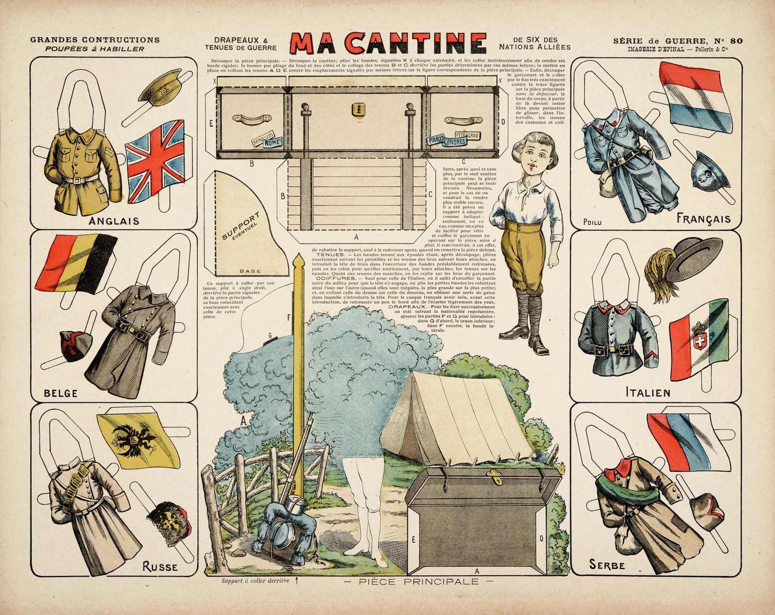 MA CANTINE / DRAPEAUX & / TENUES DE GUERRE / DE SIX DES / NATIONS ALLIÉES (titre inscrit)