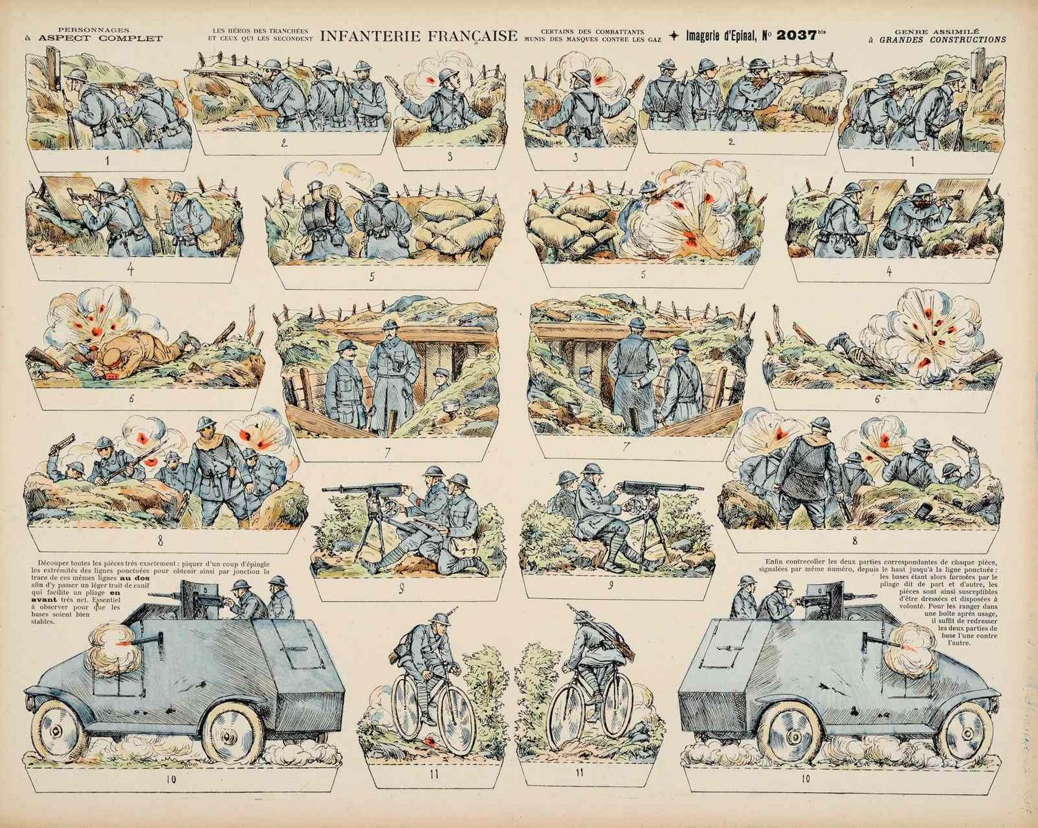 INFANTERIE FRANÇAISE / LES HÉROS DES TRANCHÉES / ET CEUX QUI LES SECONDENT (titre inscrit)