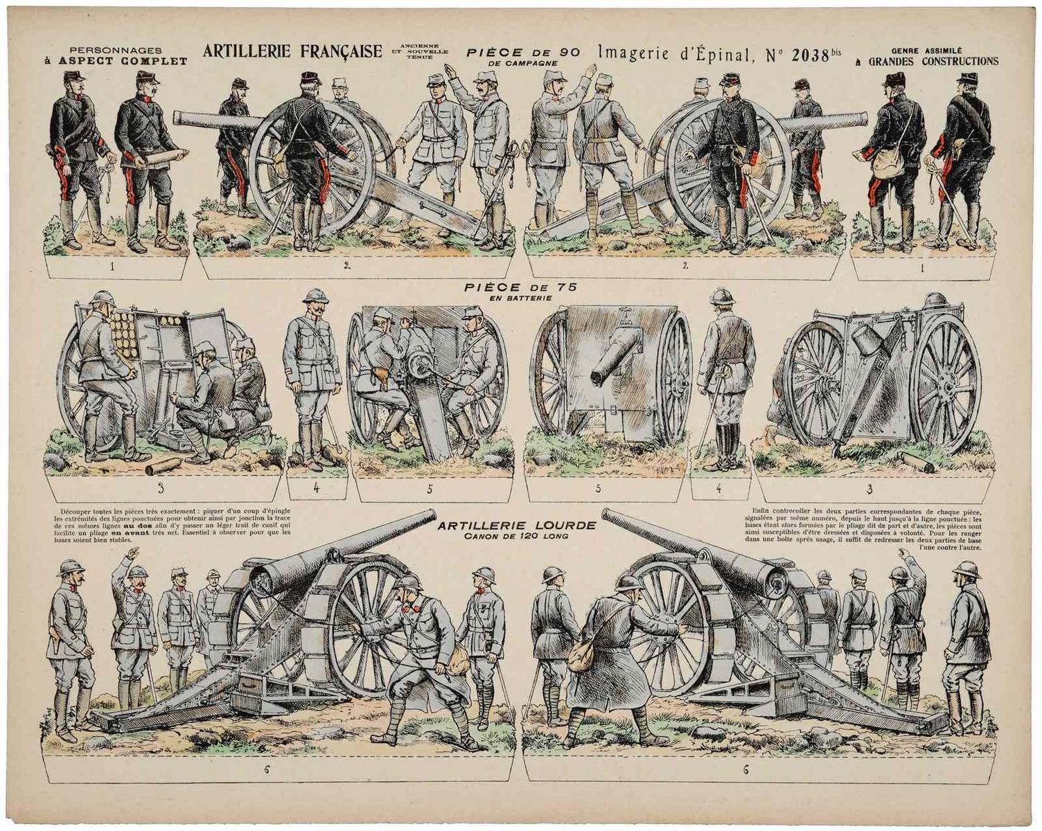 ARTILLERIE FRANÇAISE / ANCIENNE / ET NOUVELLE / TENUE (titre inscrit)