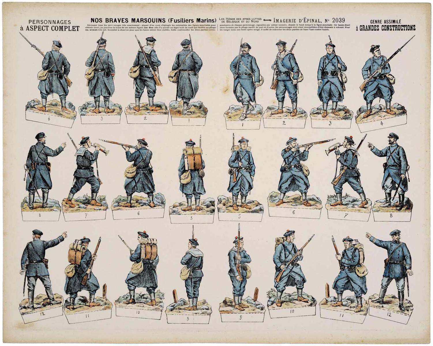 NOS BRAVES MARSOUINS (Fusiliers Marins) LES HÉROS DES APRES LUTTES / DE BELGIQUE ET DU NORD (titre inscrit)