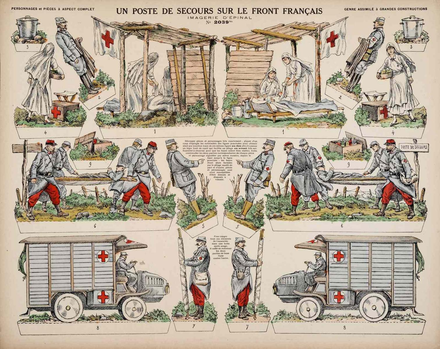 UN POSTE DE SECOURS SUR LE FRONT FRANÇAIS (titre inscrit)