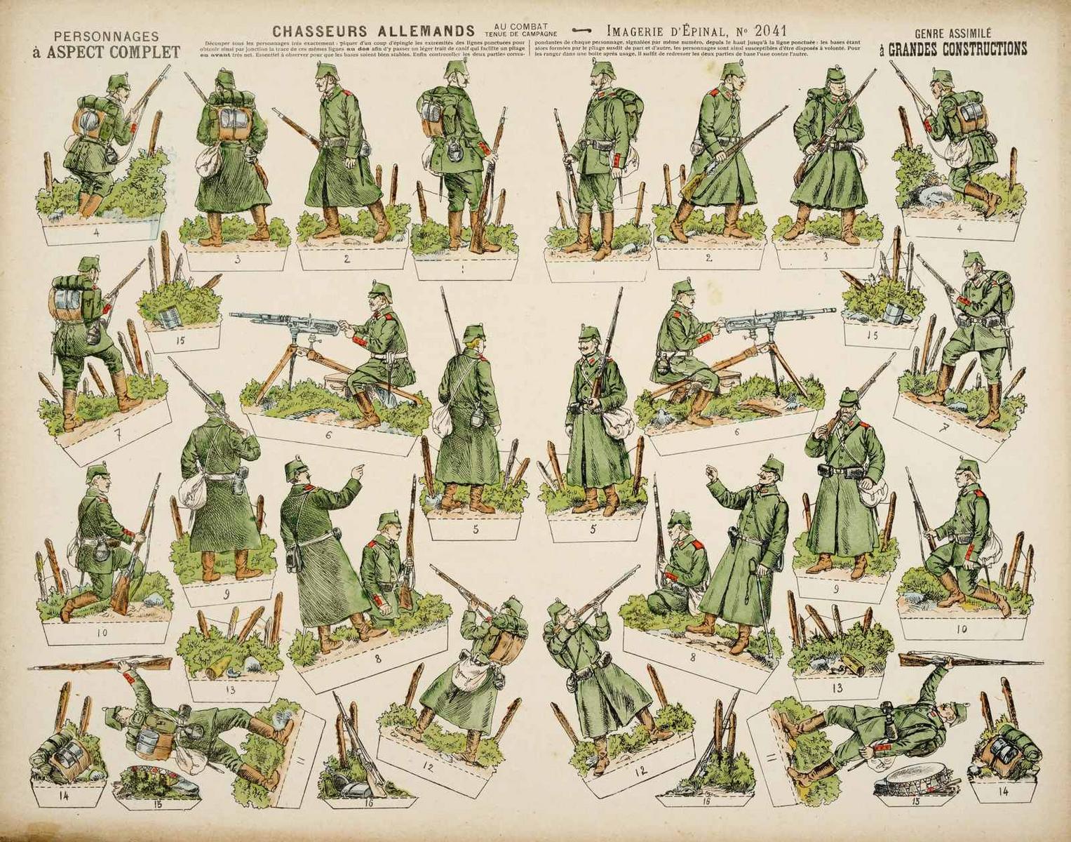CHASSEURS ALLEMANDS AU COMBAT / TENUE DE CAMPAGNE (titre inscrit)