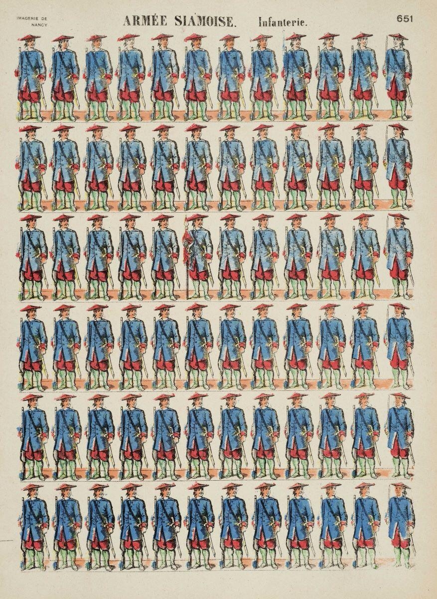 ARMÉE SIAMOISE. Infanterie 651 (titre inscrit)
