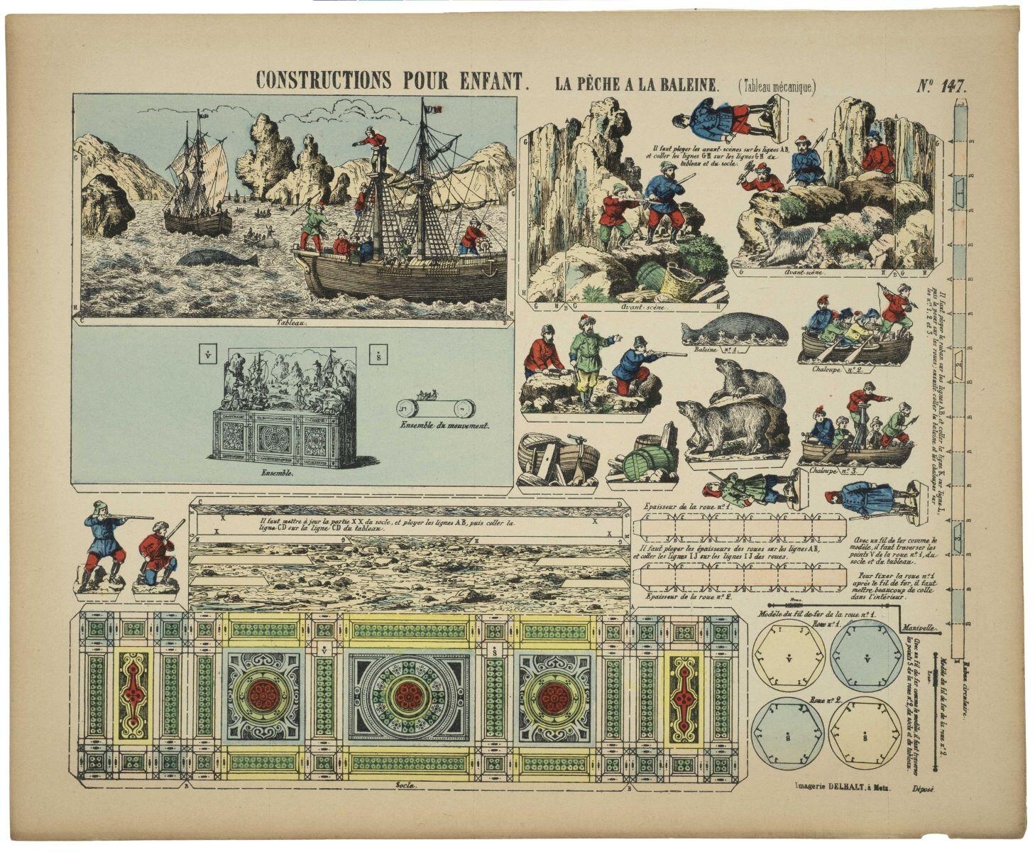 LA PÊCHE A LA BALEINE. (Tableau mécanique.) N°. 147. (titre inscrit)