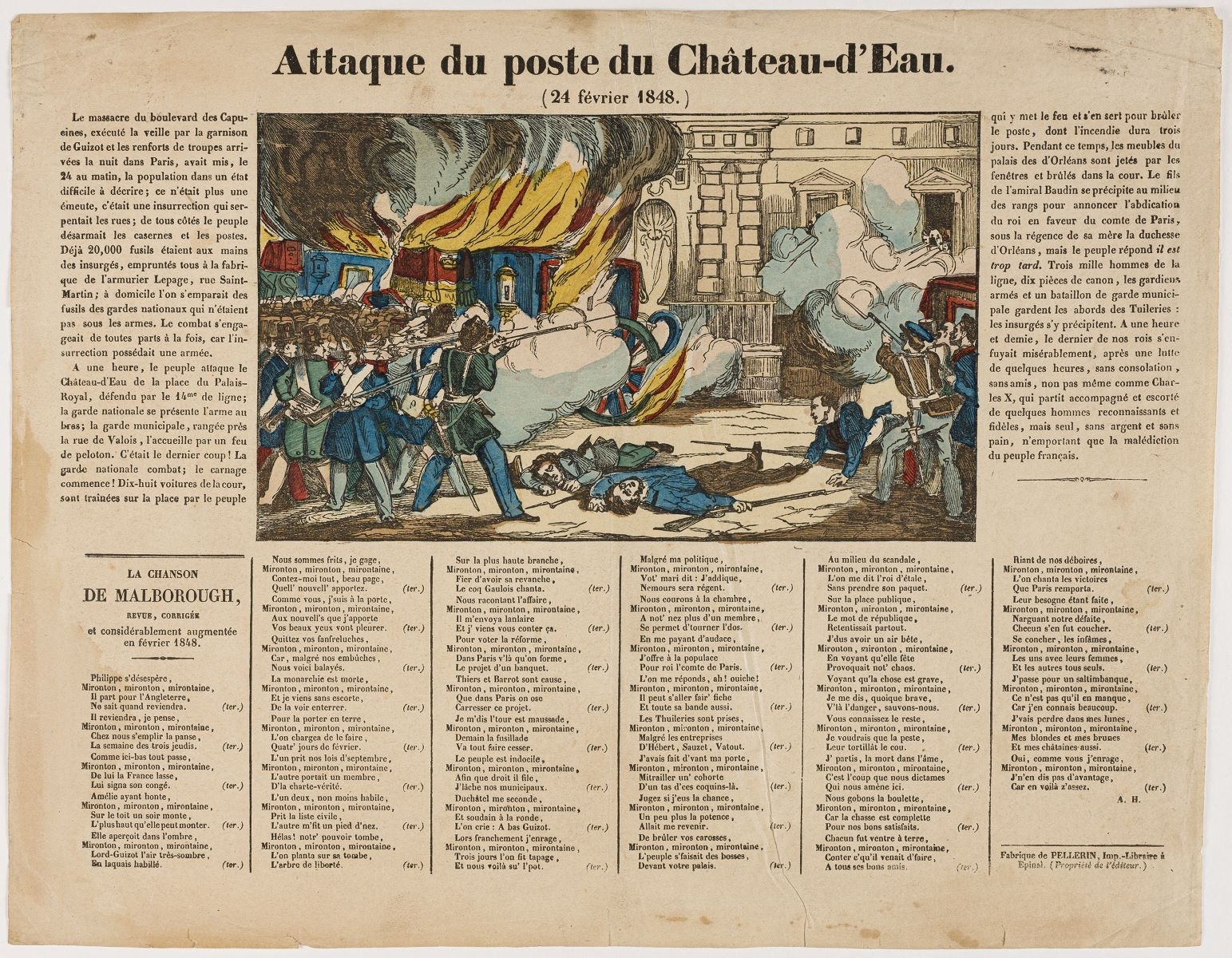 Attaque du poste du Château-d'Eau. / (24 février 1848) (titre inscrit)