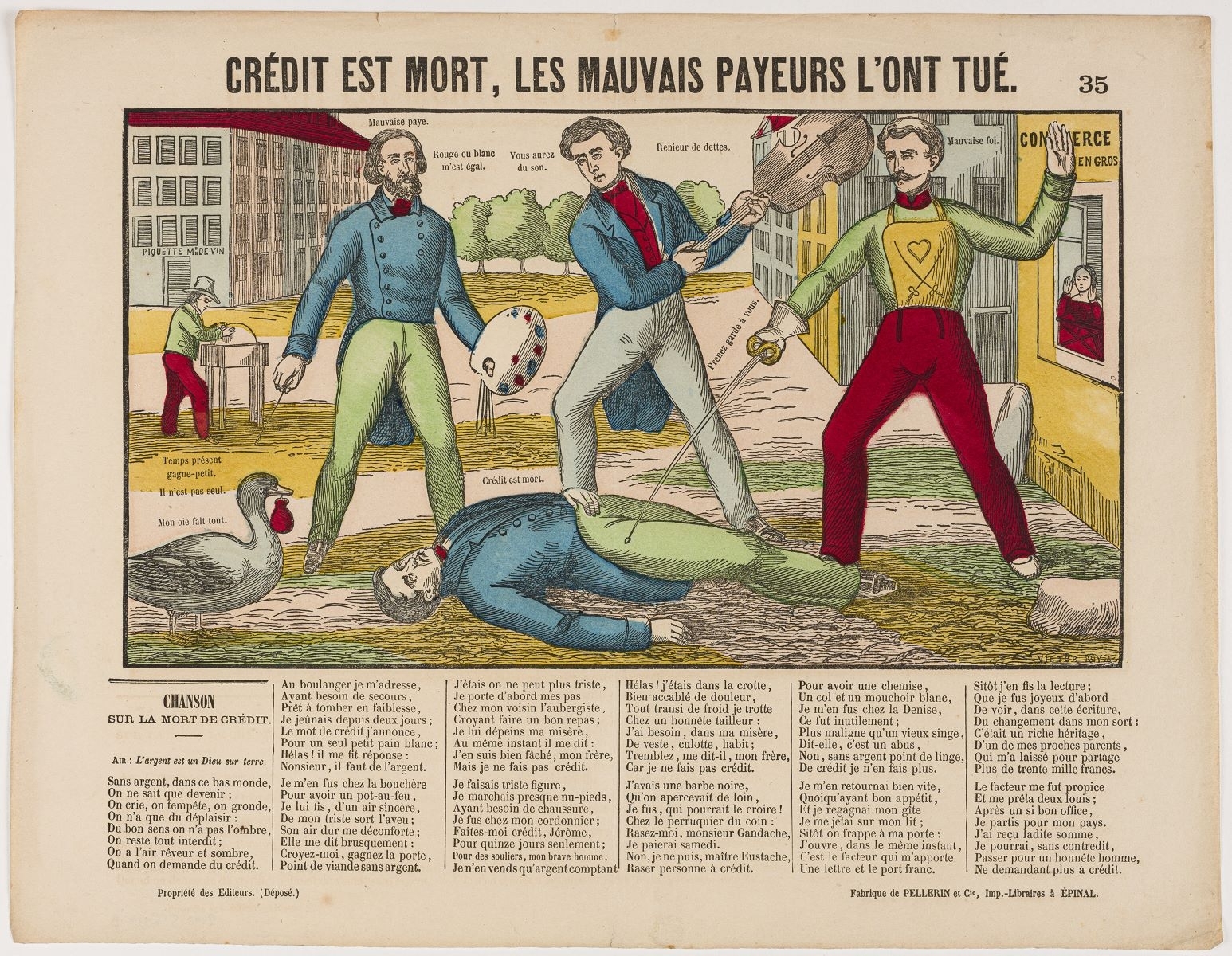 CRÉDIT EST MORT, LES MAUVAIS PAYEURS L'ONT TUÉ. 35 (titre inscrit)