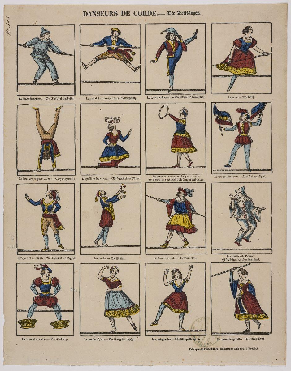 DANSEURS DE CORDE. (titre inscrit, fr., all.)