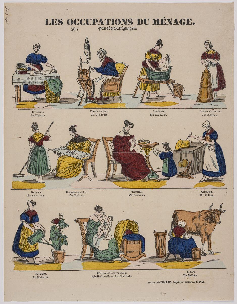 LES OCCUPATIONS DU MÉNAGE. / 505 (titre inscrit, fr. all.)