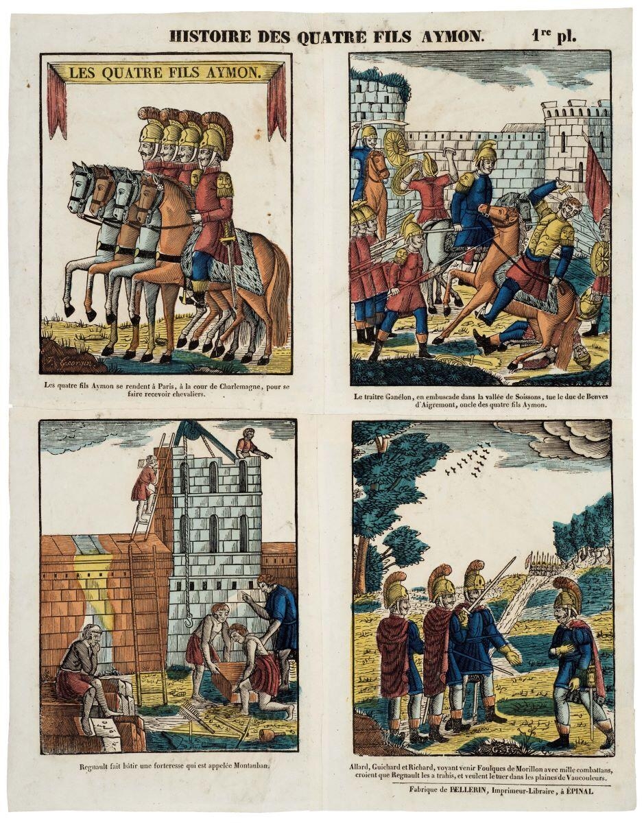 HISTOIRE DES QUATRE FILS AYMON. 1er pl. (titre inscrit)