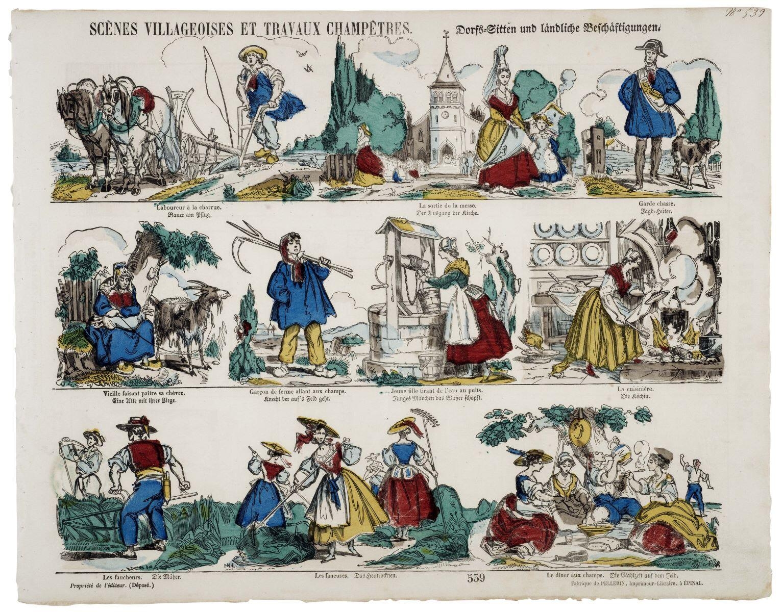 SCÈNES VILLAGEOISES ET TRAVAUX CHAMPÊTRES. / 539 (titre inscrit, fr., all.)